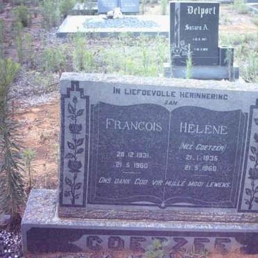 COETZEE Francois 1931-1960 &amp; Helene COETZER 1935-1960