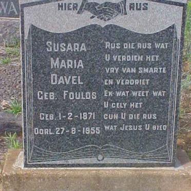 DAVEL Susara Maria nee FOULDS 1871-1955