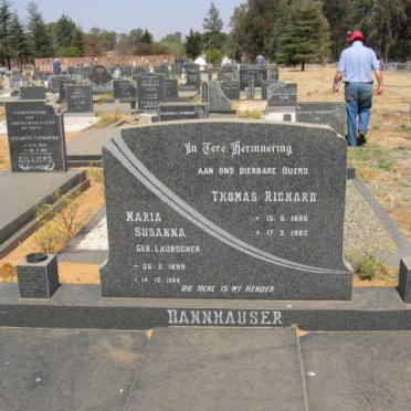 DANNHAUSER Thomas Richard 1886-1982 &amp; Maria Susanna LAUBSCHER