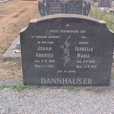 DANNHAUSER Johan Andries 1890-1957 &amp; Isabella Maria 1893-1969