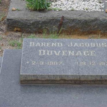 DUVENHAGE Barend Jacobus 1907-1971
