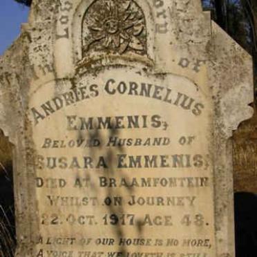 EMMENIS Andries Cornelius -1917