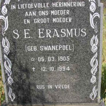 ERASMUS S.E. nee SWANEPOEL 1905-1994