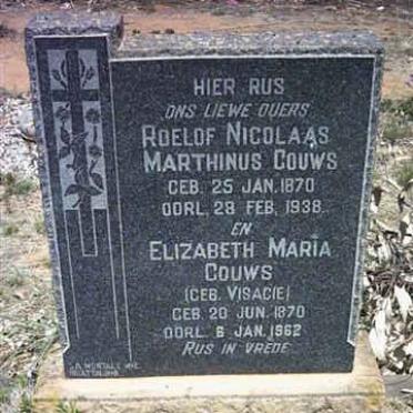 GOUWS Roelof Nicolaas Marthinus 1870-1938 &amp; Elizabeth Maria VISAGIE 1870-1962