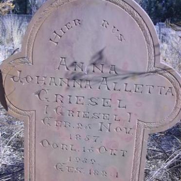 GRIESEL Anna Johanna Alletta néé GRIESEL 1857-1939