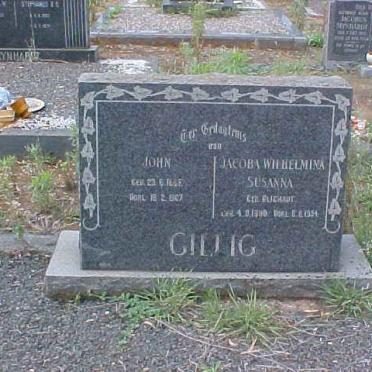 GILLIG John 1885-1967 &amp; Jacoba Wilhelmina Susanna BLIGNAUT
