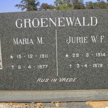 GROENEWALD Jurie W.F. 1914-1979 &amp; Maria M. 1911-1977