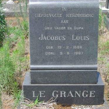 GRANGE Jacobus Louis, le 1886-1967