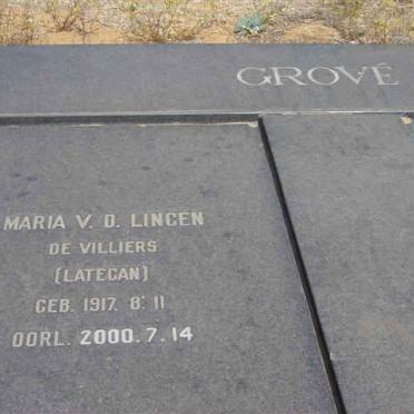 GROVÉ Maria v.d. Lingen de Villiers nee LATEGAN 1917-2000