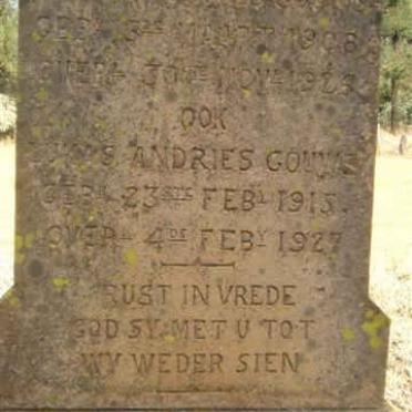 GOUWS David Johannes 1908-1926 :: GOUWS Lukas Andries 191?-1927