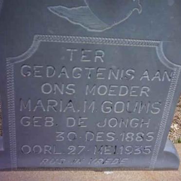 GOUWS Maria M. nee DE JONGH 1885-1935
