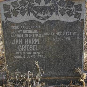 GRIESEL Jan Harm 1870-1943 &amp; Christina Helena 1889-1958 
