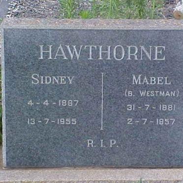 HAWTHORNE Sidney 1887-1955 &amp; Mabel WESTMAN 1881-1957