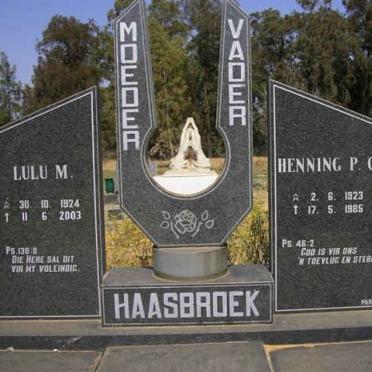 HAASBROEK Henning P.C. 1923-1985 &amp; Lulu M. 1924-2003
