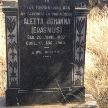 JAGER Aletta Johanna, de néé ERASMUS 1887-1940