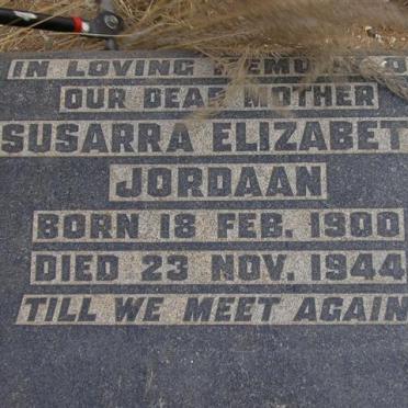 JORDAAN Susarra Elizabeth 1900-1944