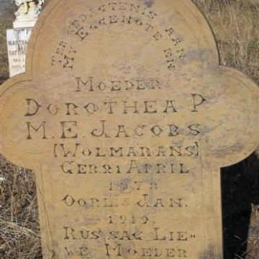 JACOBS Dorothea P.M.E. nee WOLMARANS 1873-1919