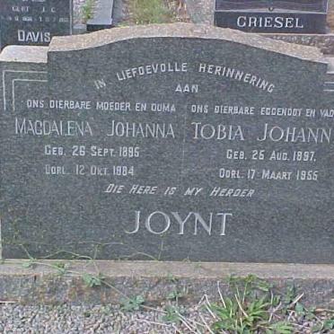 JOYNT Tobia Johannes 1897-1956 &amp; Magdalena Johanna 1895-1984