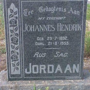 JORDAAN Johannes Hendrik 1892-1955