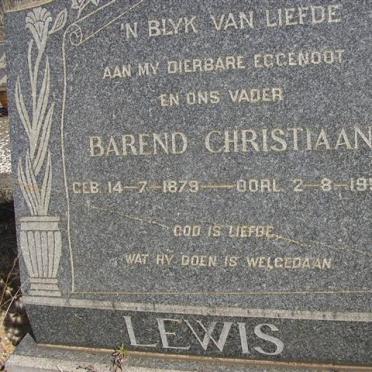 LEWIS Barend Christiaan 1879-1952