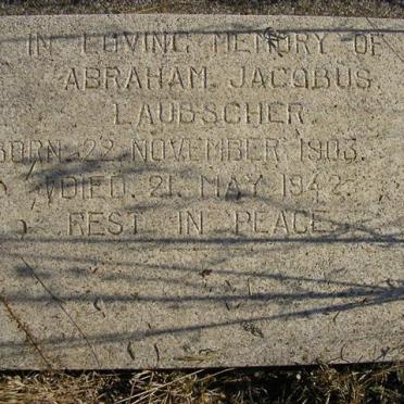 LAUBSCHER Abraham Jacobus 1903-1942