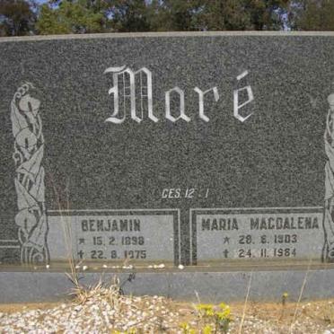 MARE Benjamin 1898-1975 &amp; Maria Magdelena 1903-1984