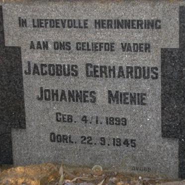 MIENIE Jacobus Gerhardus Johannes 1899-1945