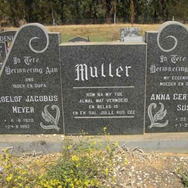 MULLER Roelof Jacobus Meyer 1920-1992 &amp; Anna Gertruida Susanna 1921-1976
