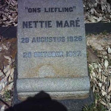 MARÉ Nettie 1926-1937