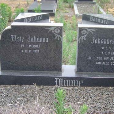 MINNIE Johannes Karel 1898-1972 &amp; Elsie Johanna V.D. MERWE 1897-
