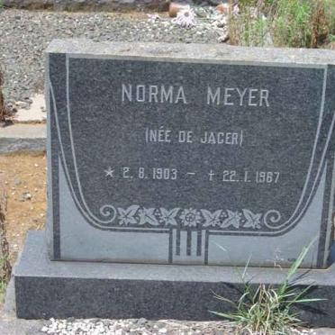 MEYER Norma nee DE JAGER 1903-1976