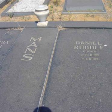 MANS Daniel Rudolf 1915-1980 &amp; Maria Sophia Elizabeth nee KYSER 1921-1979