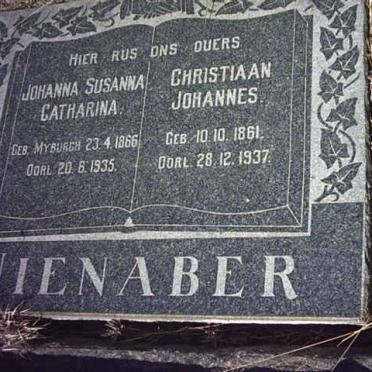 NIENABER Christiaan Johannes 1861-1937 &amp; Johanna Susanna Catharina MYBURGH 1866-1935