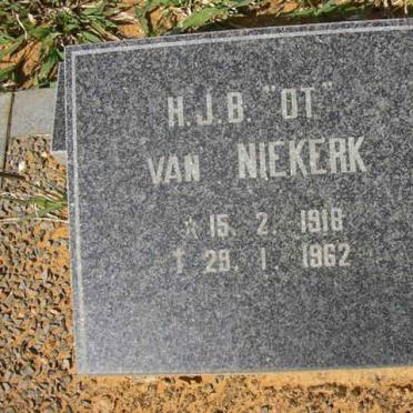 NIEKERK  H.J.B., van 1918-1962