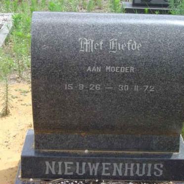 NIEUWENHUIS Anna Maria 1926-1972