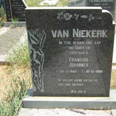 NIEKERK Francois Johannes, van 1904-1985
