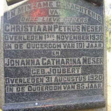 NESER Christiaan Petrus -1930 &amp; Johanna Catharina JOUBERT -1920