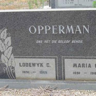 OPPERMAN Lodewyk C. 1891-1989 &amp; Maria G. 1891-1967