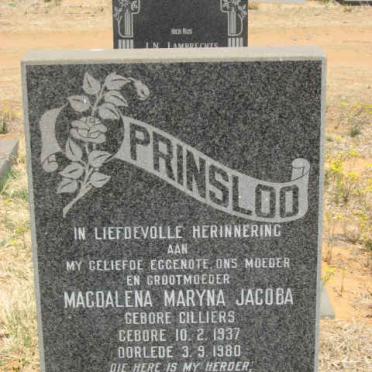 PRINSLOO Magdalena Maryna Jacoba nee CILLIERS 1937-1980