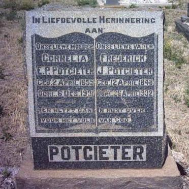 POTGIETER Frederick J. 1848-1932 &amp; Cornelia E.P. 1855-1931