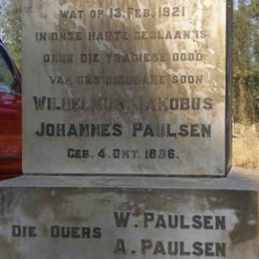 PAULSEN Wilhelmus Jakobus Johannes 1896-1921