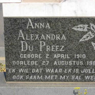 PREEZ Anna Alexandra, du 1910-1982
