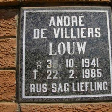 LOUW Andre De Villiers 1941-1985