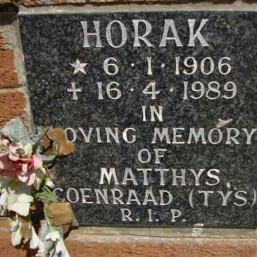 HORAK Matthys Coenraad 1906-1989