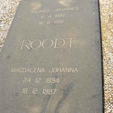 ROODT Andries Johannes 1892-1982 &amp; Magdalena Johanna 1894-1987