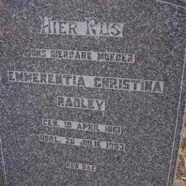 RADLEY Emmerentia Christina 1861-1953