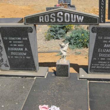 ROSSOUW Abraham A. 1903-1980 &amp; Anna Elizabeth 1908-1997