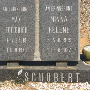 SCHUBERT Max Friedrich 1910-1979 &amp; Minna Helene 1909-1987