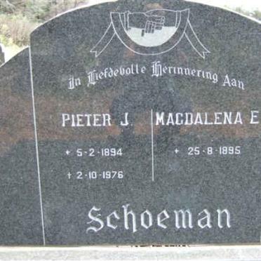 SCHOEMAN Pieter J. 1894-1976 &amp; Magdalena E. 1895-