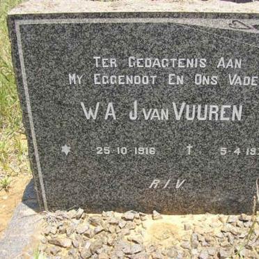 VUUREN W.A., J. van 1916-1970